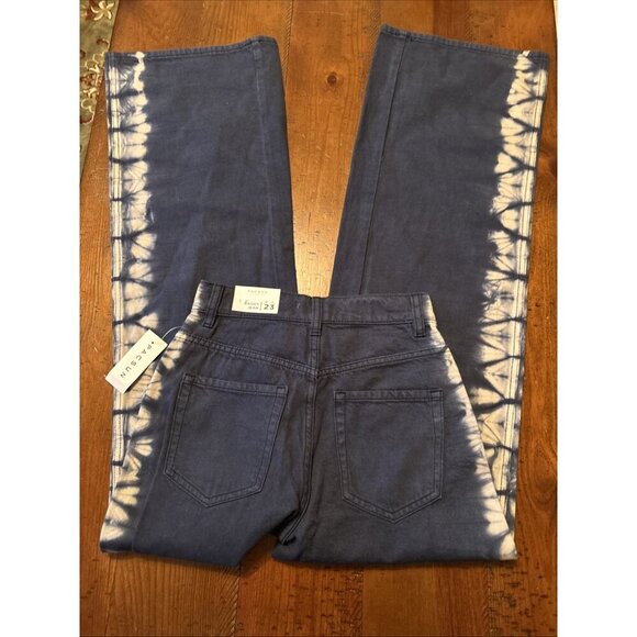 pacsun jeans women Size 23 Blue Camo Strip Baggy Wide Leg Festival Button Front - Picture 6 of 6